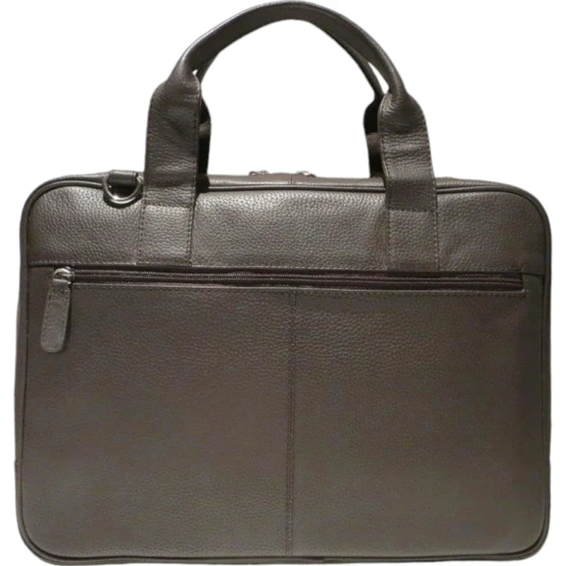 Dermata Laptoptasche aus Vollrindleder 41 cm -dunkelbraun