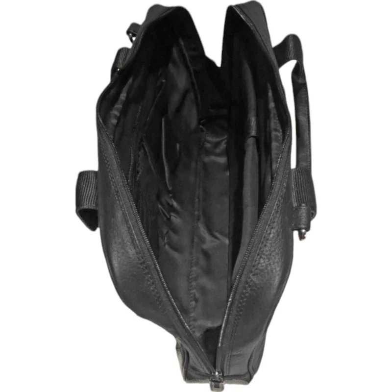 Dermata Laptoptasche aus Vollrindleder 41 cm -schwarz