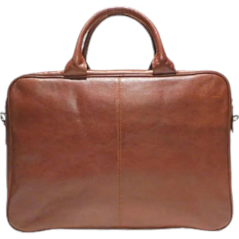 Dermata Aktentasche aus Vollrindleder 41 cm -cognac