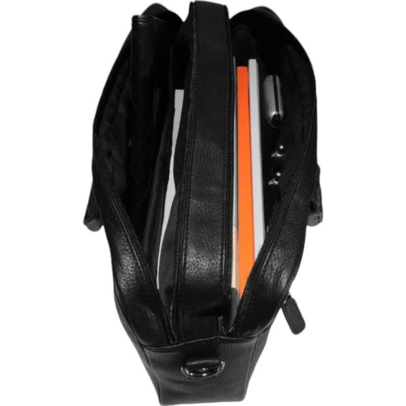 Dermata Aktentasche aus Vollrindleder 41 cm -schwarz