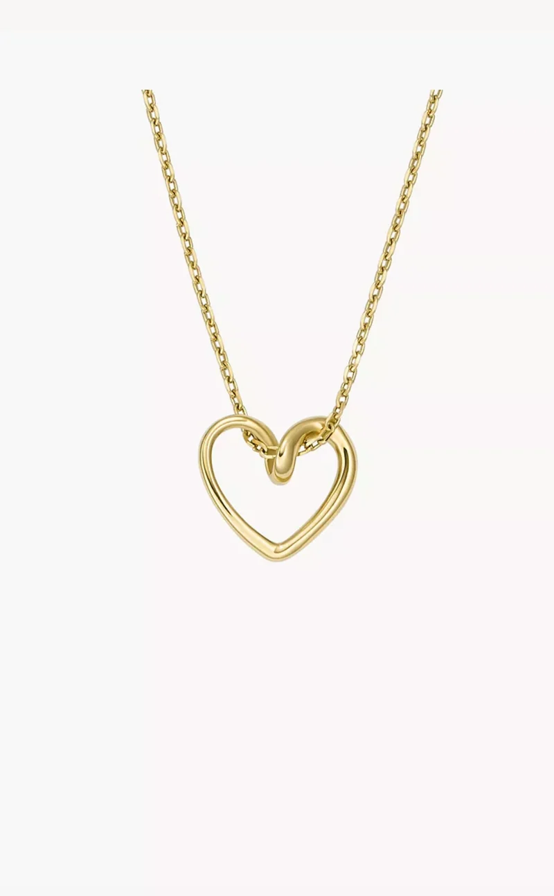 Fossil Halskette Herz Gold - Edelstahl Damen Kette Sale