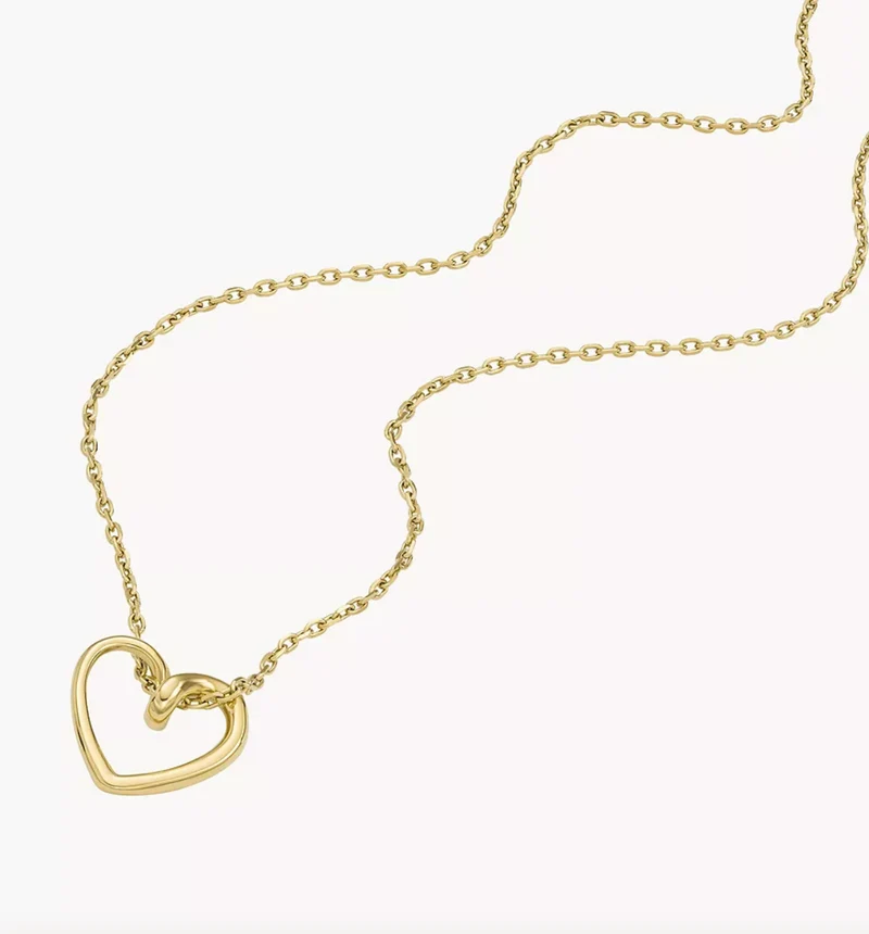 Fossil Halskette Herz Gold - Edelstahl Damen Kette Sale