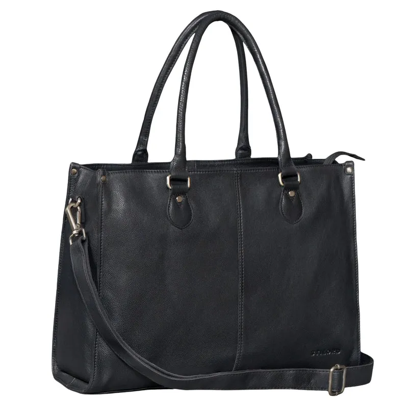 "Betina" Leder Shopper Tasche Damen Groß 15,6 - 16 Zoll Laptopfach