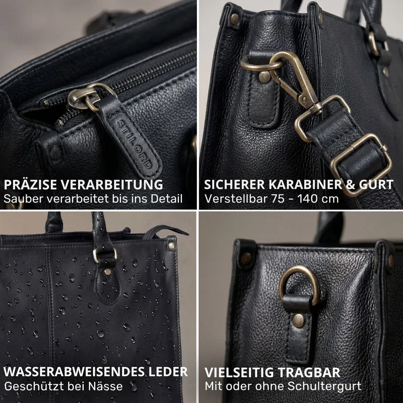 "Betina" Leder Shopper Tasche Damen Groß 15,6 - 16 Zoll Laptopfach
