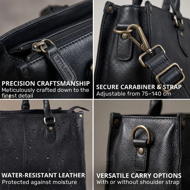 "Betina" Leder Shopper Tasche Damen Groß 15,6 - 16 Zoll Laptopfach