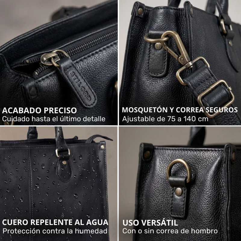 "Betina" Leder Shopper Tasche Damen Groß 15,6 - 16 Zoll Laptopfach