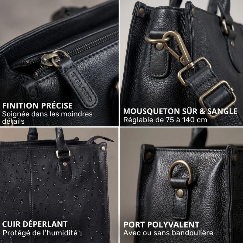 "Betina" Leder Shopper Tasche Damen Groß 15,6 - 16 Zoll Laptopfach