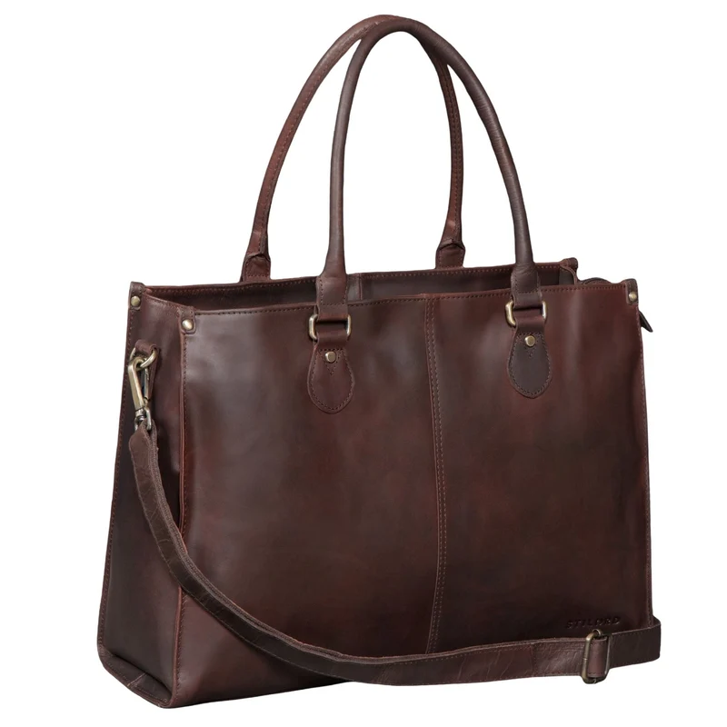 "Betina" Leder Shopper Tasche Damen Groß 15,6 - 16 Zoll Laptopfach