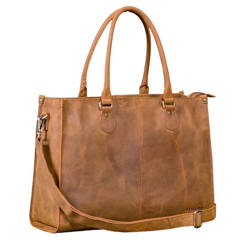 "Betina" Leder Shopper Tasche Damen Groß 15,6 - 16 Zoll Laptopfach