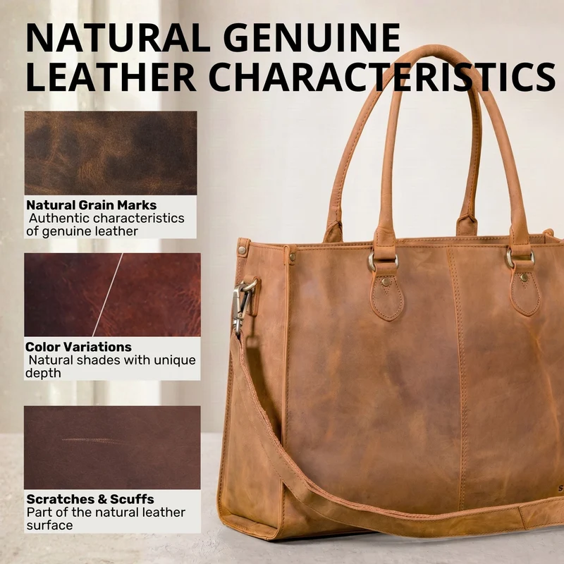 "Betina" Leder Shopper Tasche Damen Groß 15,6 - 16 Zoll Laptopfach