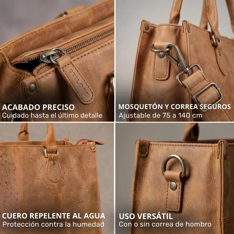 "Betina" Leder Shopper Tasche Damen Groß 15,6 - 16 Zoll Laptopfach