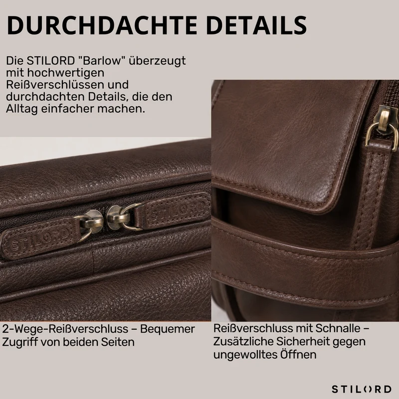 "Barlow" Kulturtasche Herren Damen Leder Groß