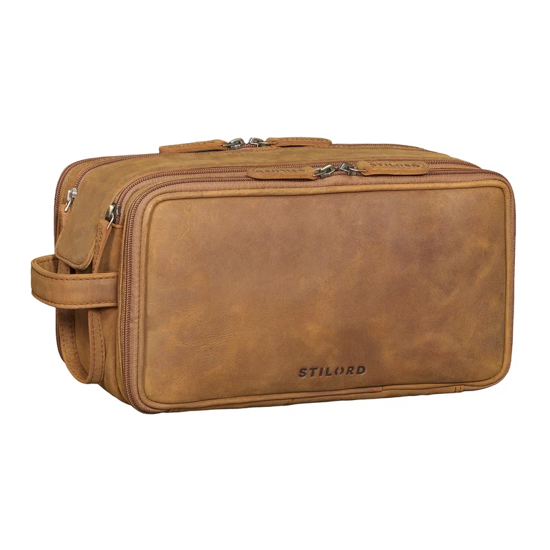 "Barlow" Kulturtasche Herren Damen Leder Groß
