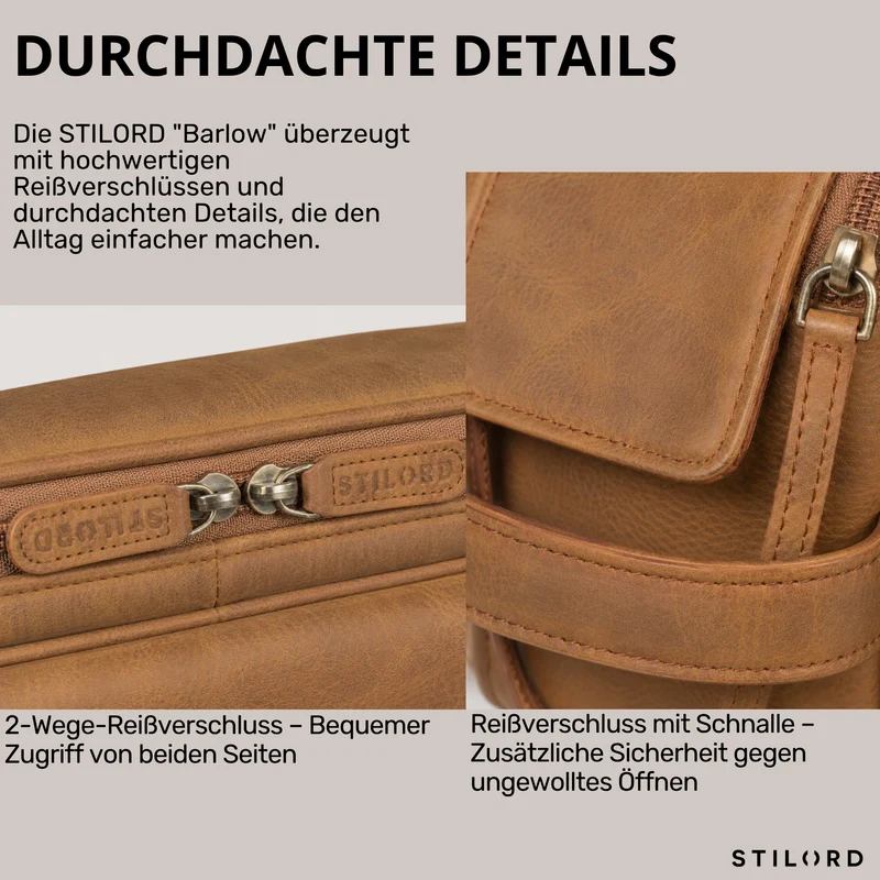 "Barlow" Kulturtasche Herren Damen Leder Groß