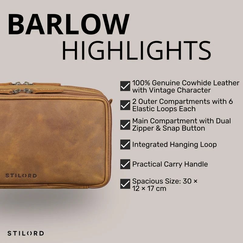 "Barlow" Kulturtasche Herren Damen Leder Groß