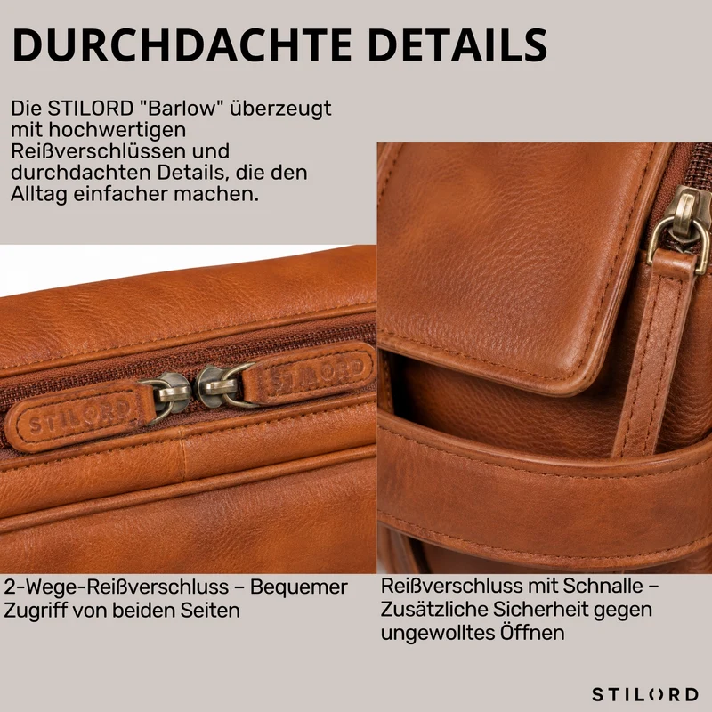 "Barlow" Kulturtasche Herren Damen Leder Groß
