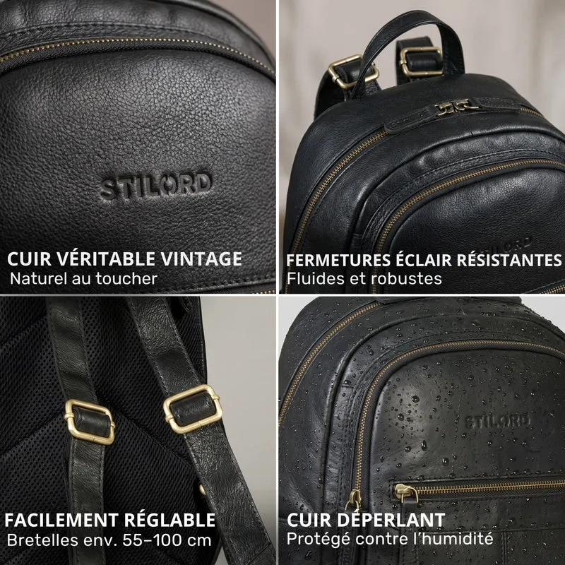 "Lisa" City Rucksack Damen Leder Mittelgroß gepolstertes Fach 13 Zoll