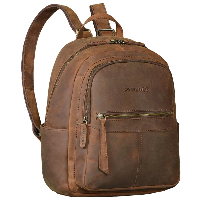 "Lisa" City Rucksack Damen Leder Mittelgroß gepolstertes Fach 13 Zoll