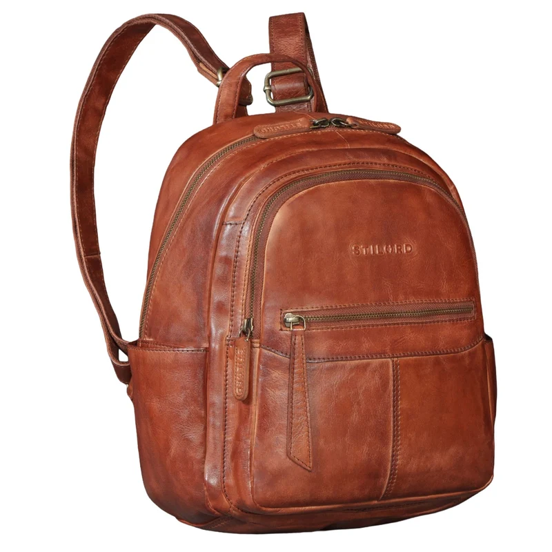 "Lisa" City Rucksack Damen Leder Mittelgroß gepolstertes Fach 13 Zoll
