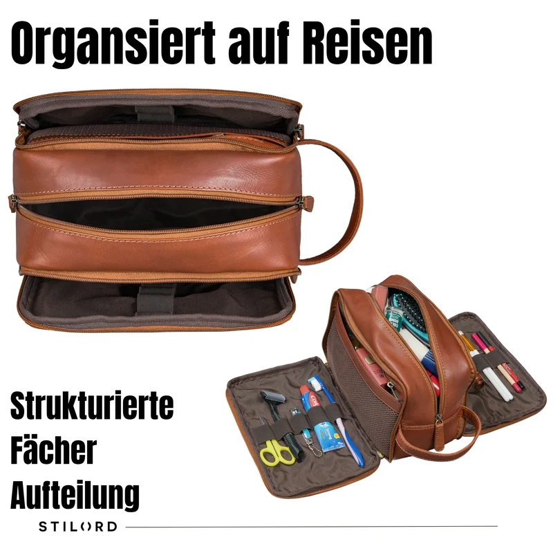 "Corse" Kulturtasche Leder XL
