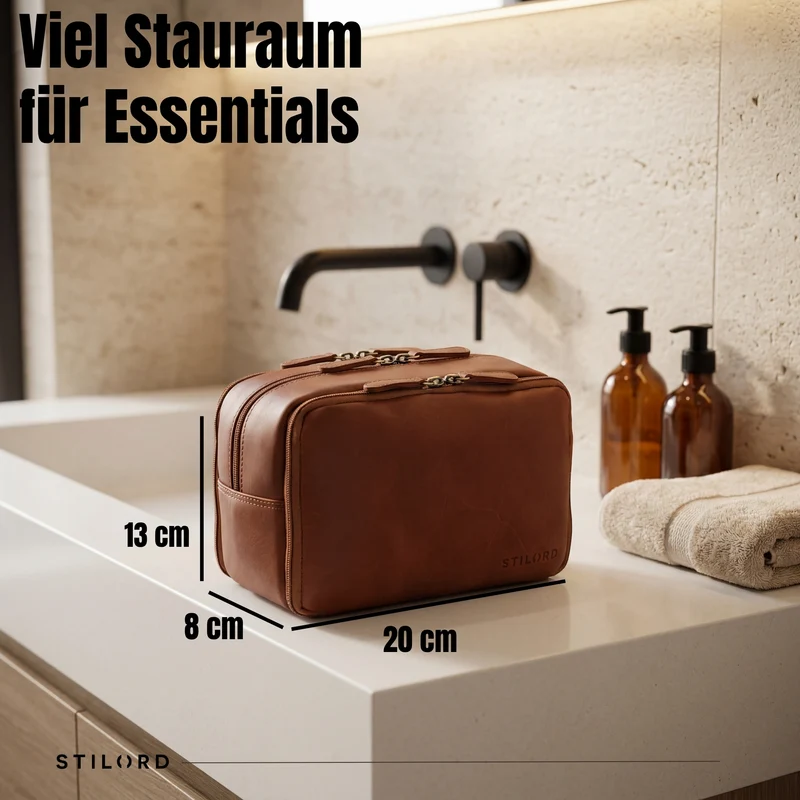 "Corse" Kulturtasche Leder XL