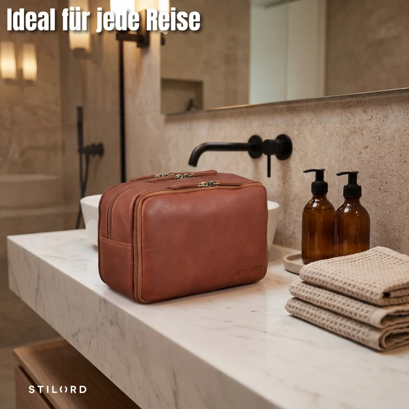 "Corse" Kulturtasche Leder XL