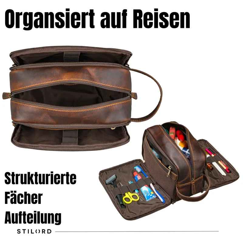 "Corse" Kulturtasche Leder XL