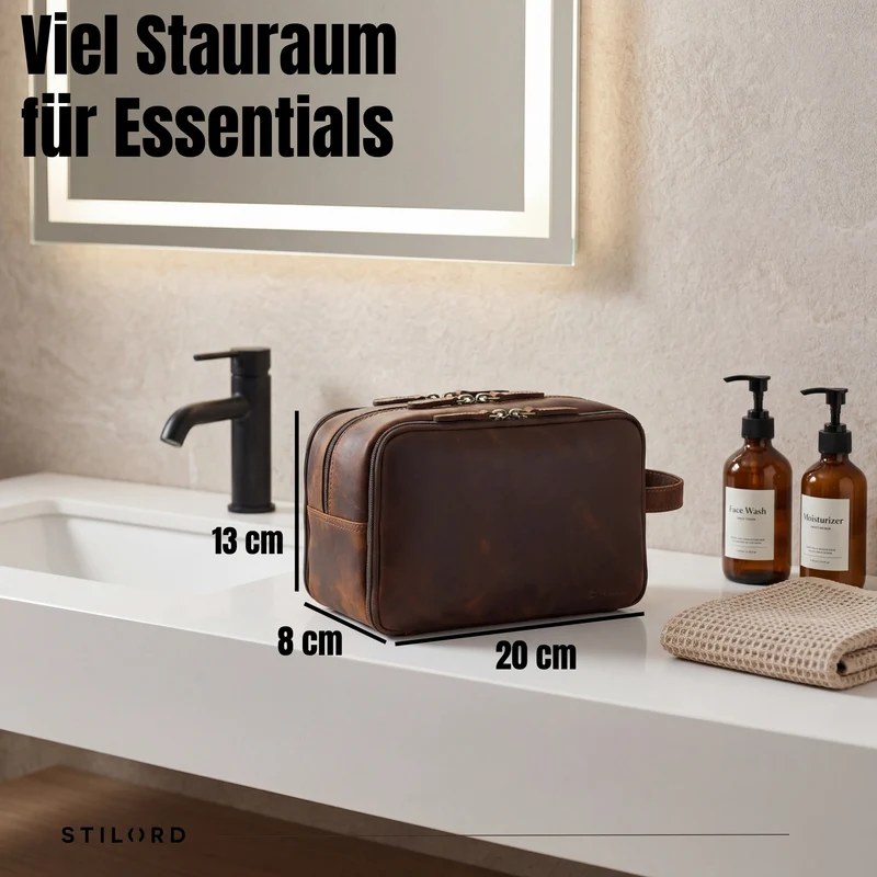 "Corse" Kulturtasche Leder XL
