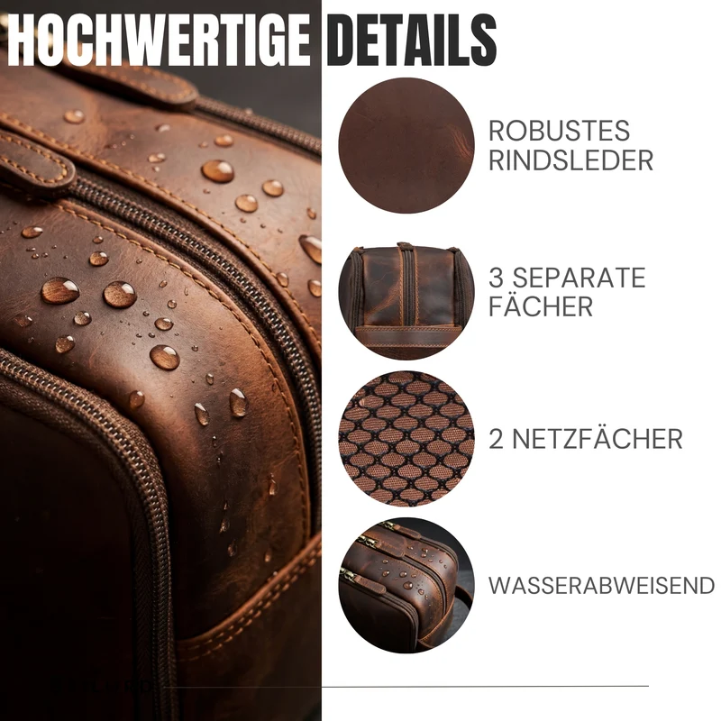 "Corse" Kulturtasche Leder XL