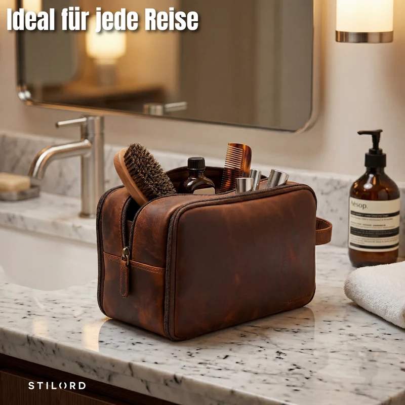 "Corse" Kulturtasche Leder XL