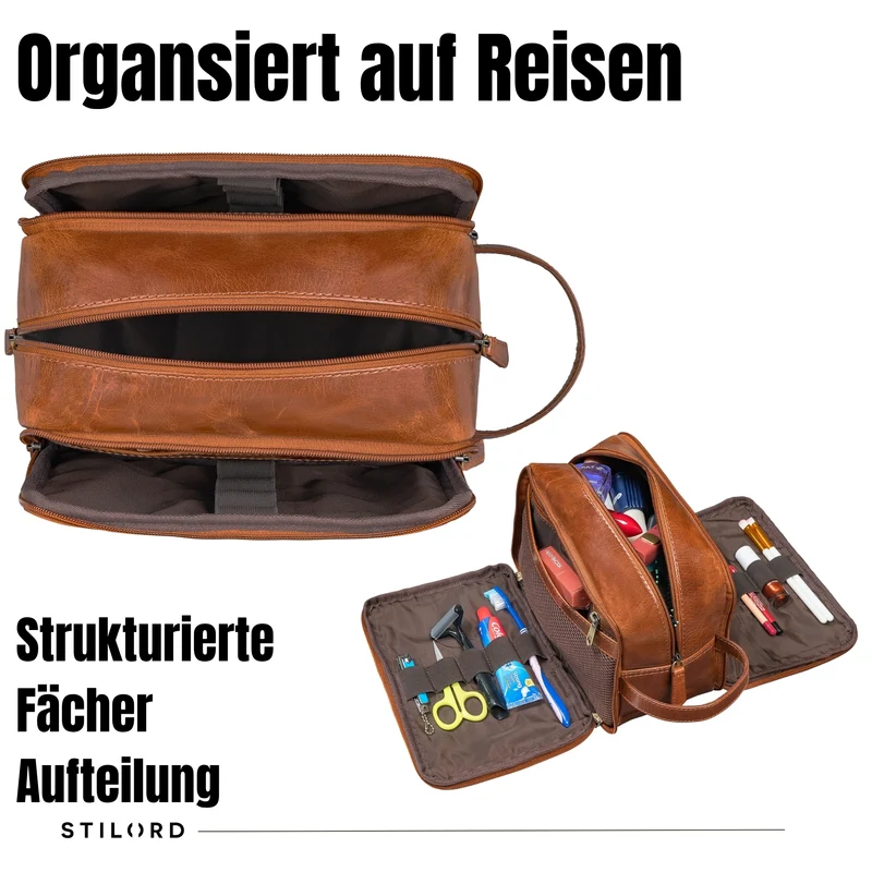 "Corse" Kulturtasche Leder XL