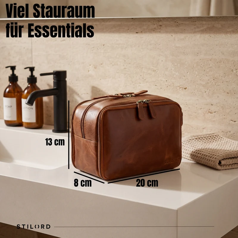 "Corse" Kulturtasche Leder XL