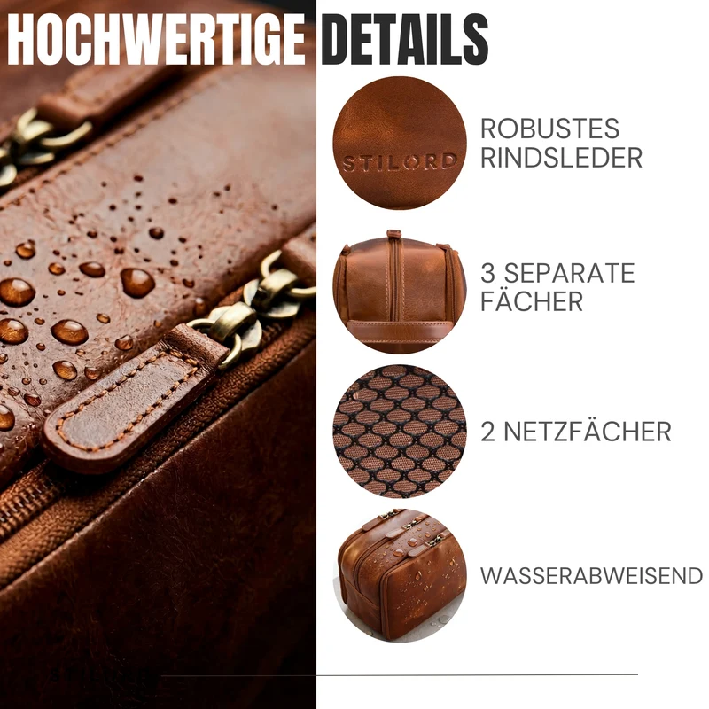"Corse" Kulturtasche Leder XL