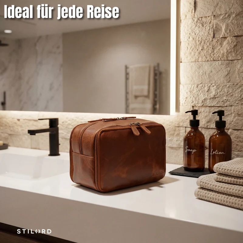 "Corse" Kulturtasche Leder XL