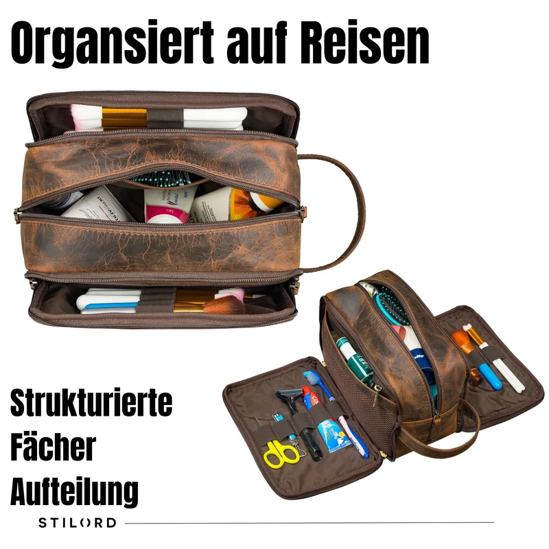 "Corse" Kulturtasche Leder XL