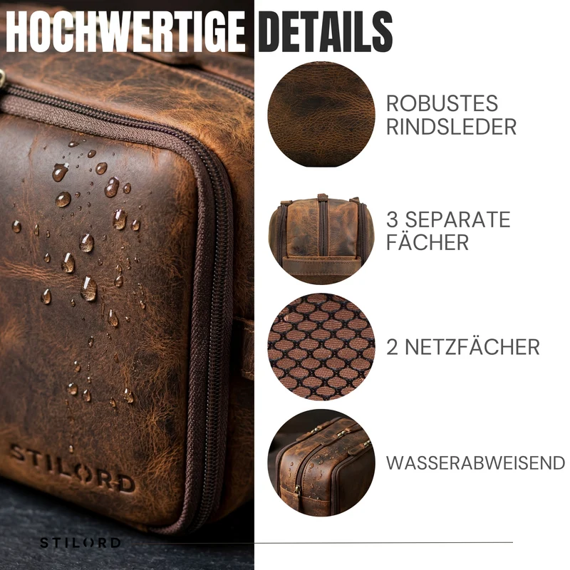 "Corse" Kulturtasche Leder XL