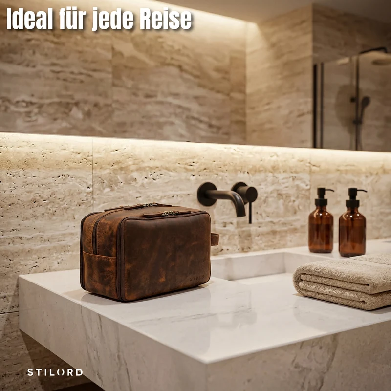 "Corse" Kulturtasche Leder XL