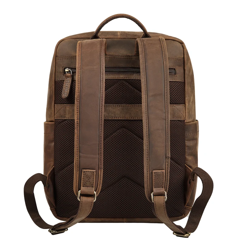 B-WARE "Maurizio" Großer Leder Rucksack Herren Laptoprucksack 15,6 Zoll