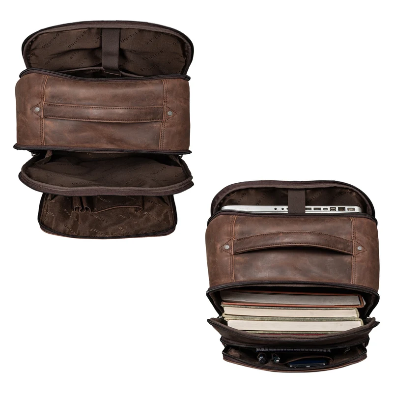 B-WARE "Gordon" Geschmackvoller Rucksack Leder Herren und Damen