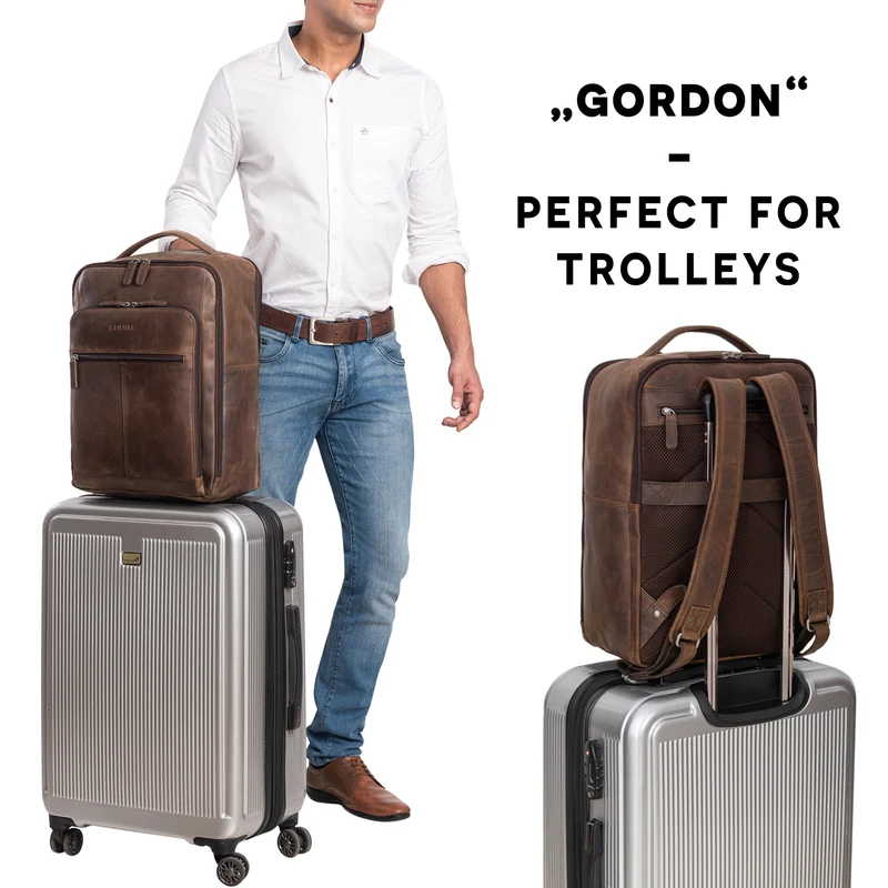 B-WARE "Gordon" Geschmackvoller Rucksack Leder Herren und Damen