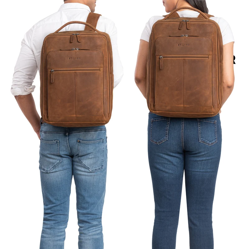 B-WARE "Gordon" Geschmackvoller Rucksack Leder Herren und Damen