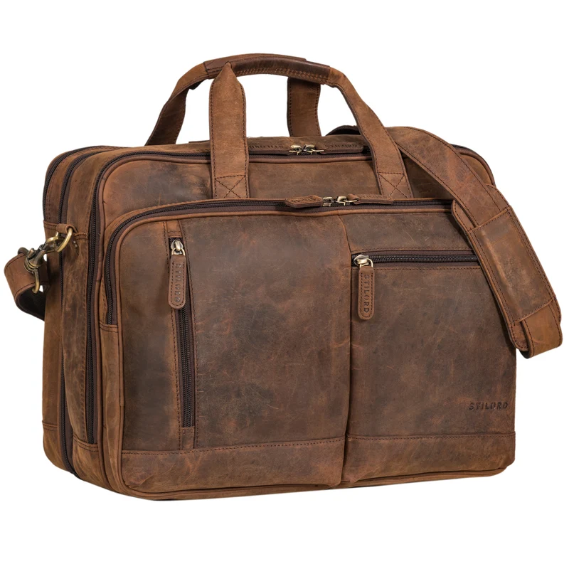 B-WARE "Arnold" Geräumige Laptoptasche Leder