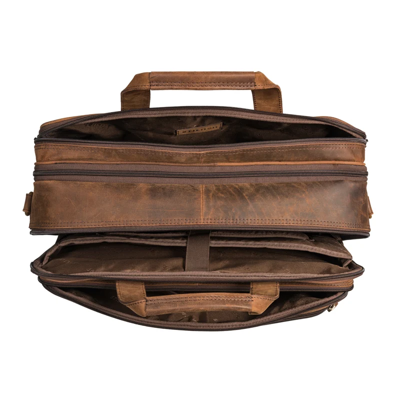B-WARE "Arnold" Geräumige Laptoptasche Leder