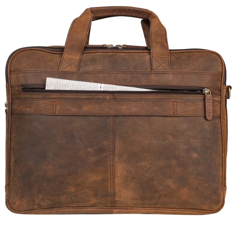 B-WARE "Arnold" Geräumige Laptoptasche Leder