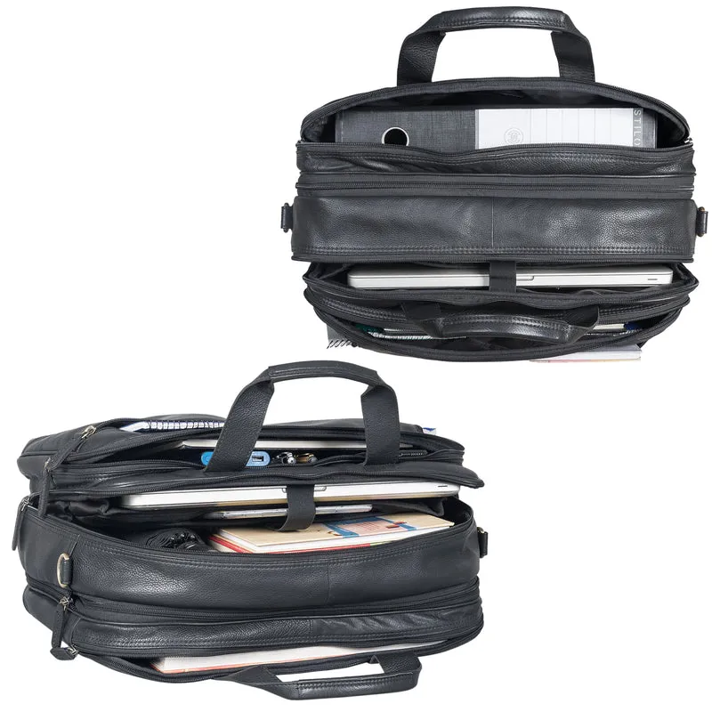 B-WARE "Arnold" Geräumige Laptoptasche Leder