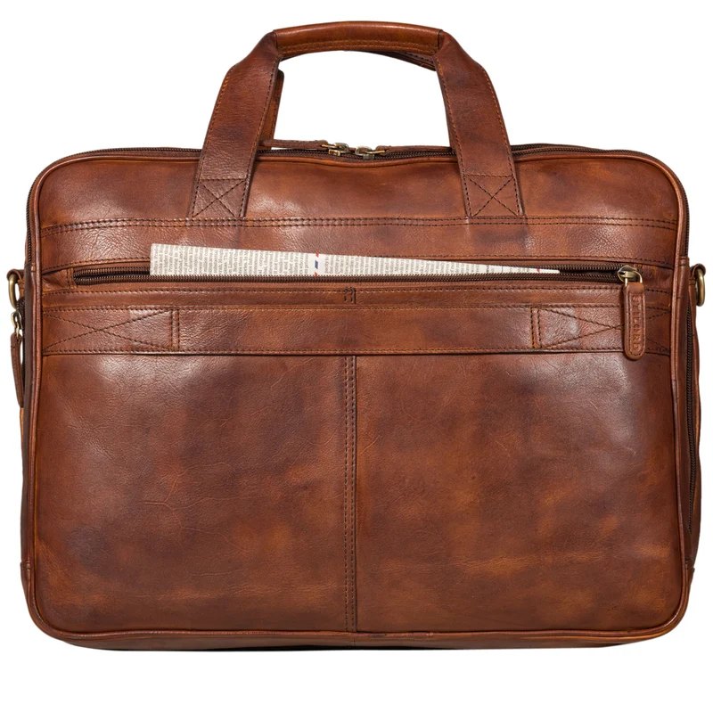 B-WARE "Arnold" Geräumige Laptoptasche Leder