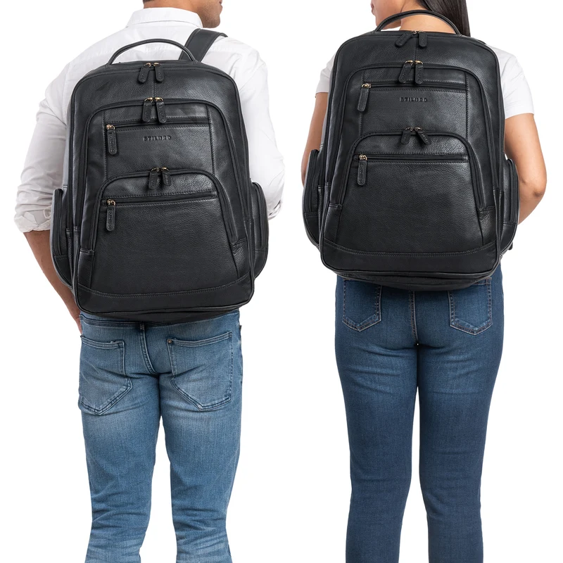 B-WARE "Igor" Leder Rucksack mit Laptop-Fach 18 Zoll Groß Damen und Herren