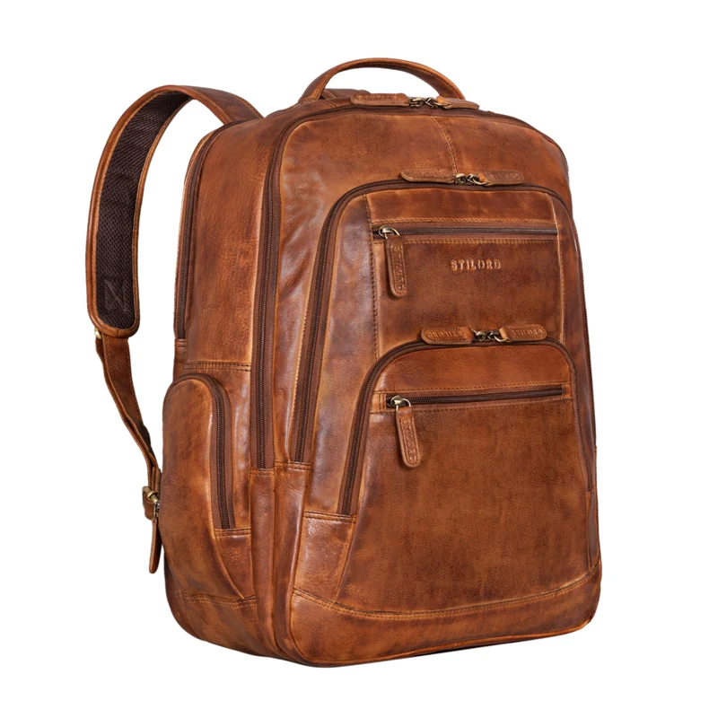 B-WARE "Igor" Leder Rucksack mit Laptop-Fach 18 Zoll Groß Damen und Herren