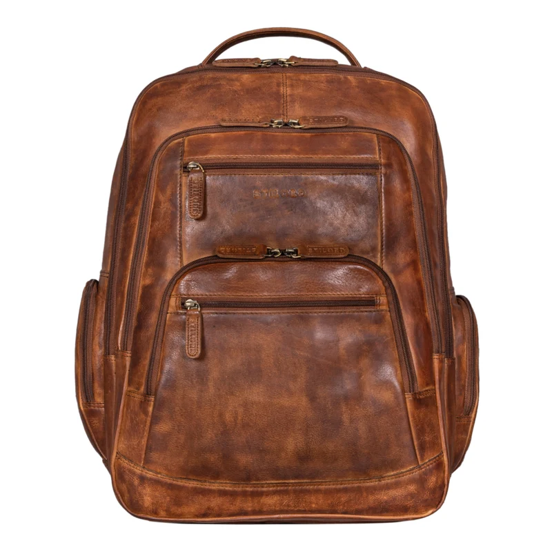 B-WARE "Igor" Leder Rucksack mit Laptop-Fach 18 Zoll Groß Damen und Herren