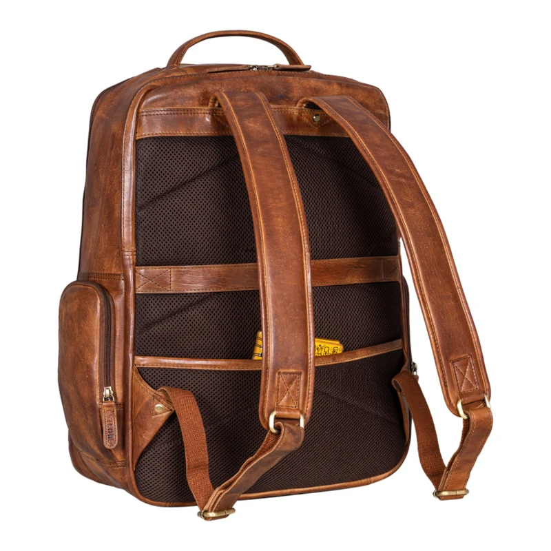 B-WARE "Igor" Leder Rucksack mit Laptop-Fach 18 Zoll Groß Damen und Herren
